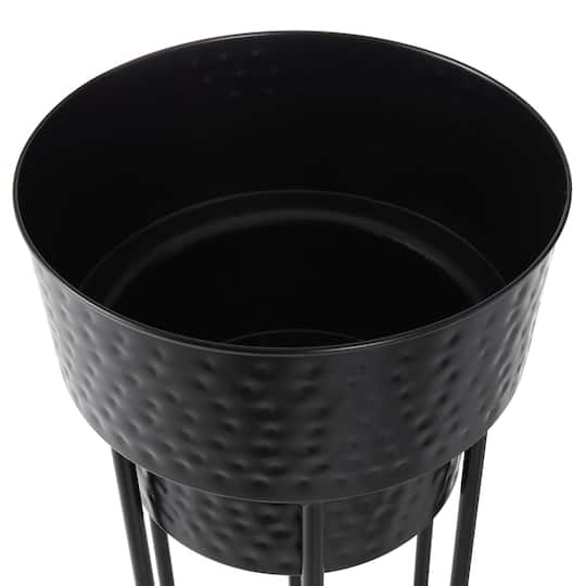 Black Metal Nesting Planter & Stands Set